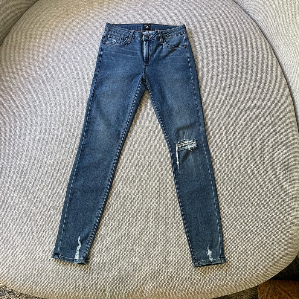 Just Black Blue Skinny Jeans with Distressed Details